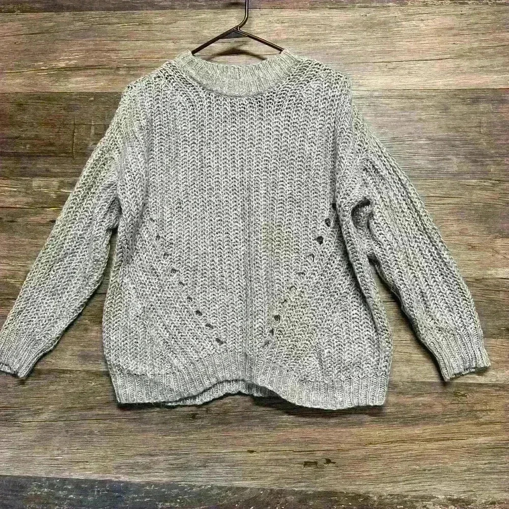 American Eagle Cozy Knit Sweater in Gray Size Womens XS